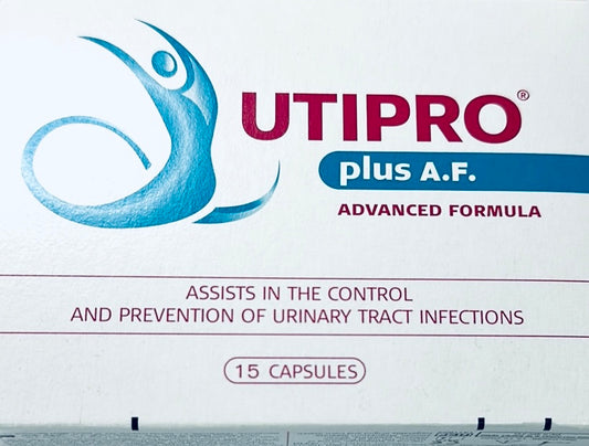 Utipro plus UTI 15 Capsules for the control and prevention of urinary tract infections.