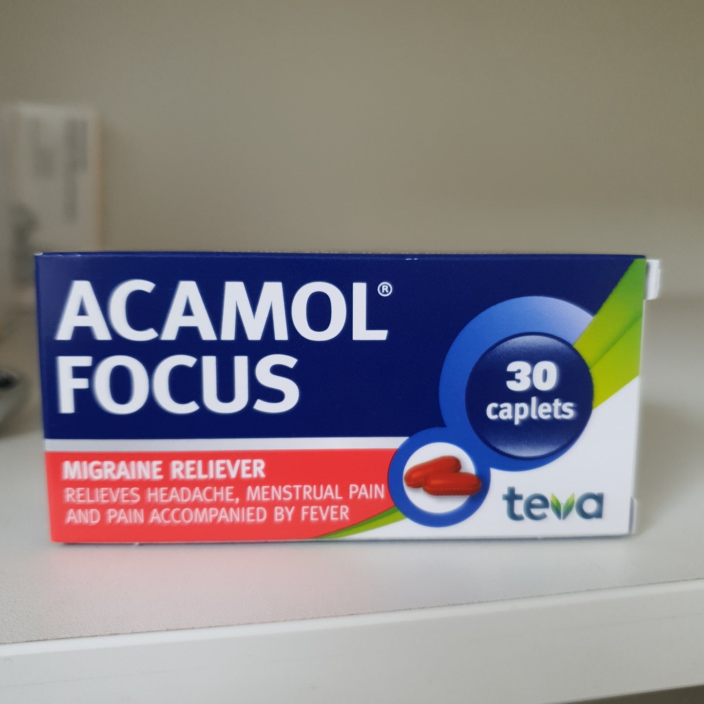 30 Tablets Acamol Focus Migraine Reliever , Headache,Pain,Fever