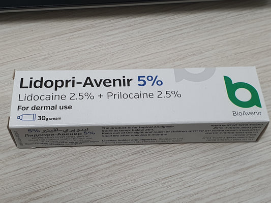 Lidopri-Avenir 5% Cream / Emla like cream - Lidocaine 2.5% + Prilocaine 2.5% - Topical Analgesia