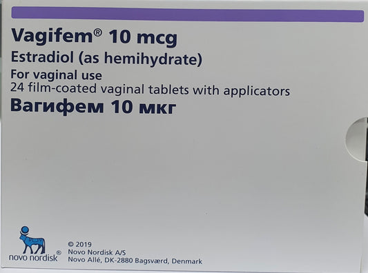 Vagifem -24 Vaginal tablets with Applicators - Estradiol 10 mcg (as estradiol hemihydrate)