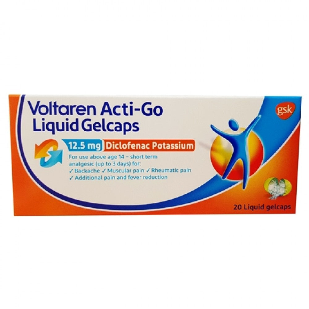 Voltaren Acti-Go Diclofenac Potassium 12.5 mg 20 liquid gel caps
