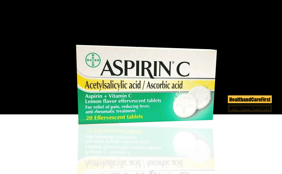 Aspirin C Bayer 20 Effervescent Tablets Headache Pain Relief Fever Rheumatic